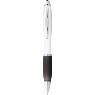 Logo trade promotional product photo of: Nash ballpoint pen white barrel and coloured grip